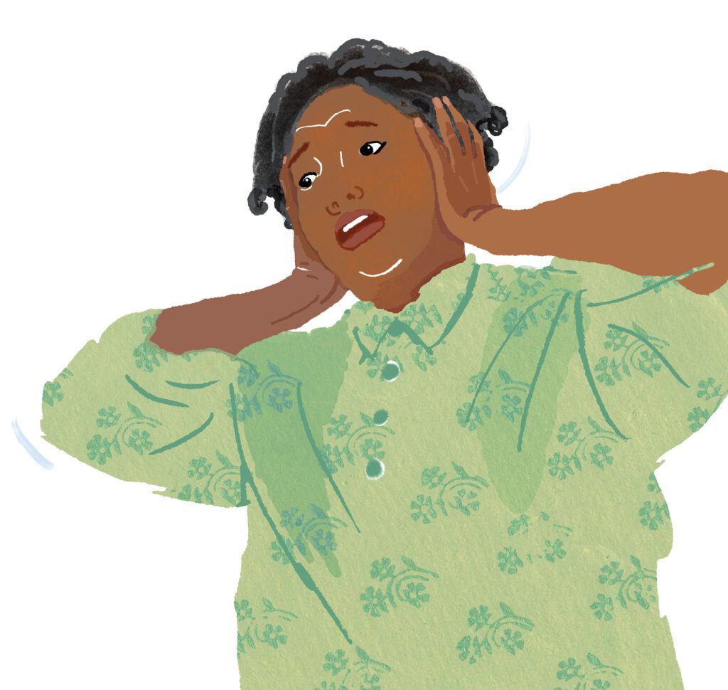 Illustration of dizziness and fainting symptoms